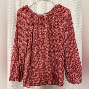 Old Navy Printed Keyhole Blouse